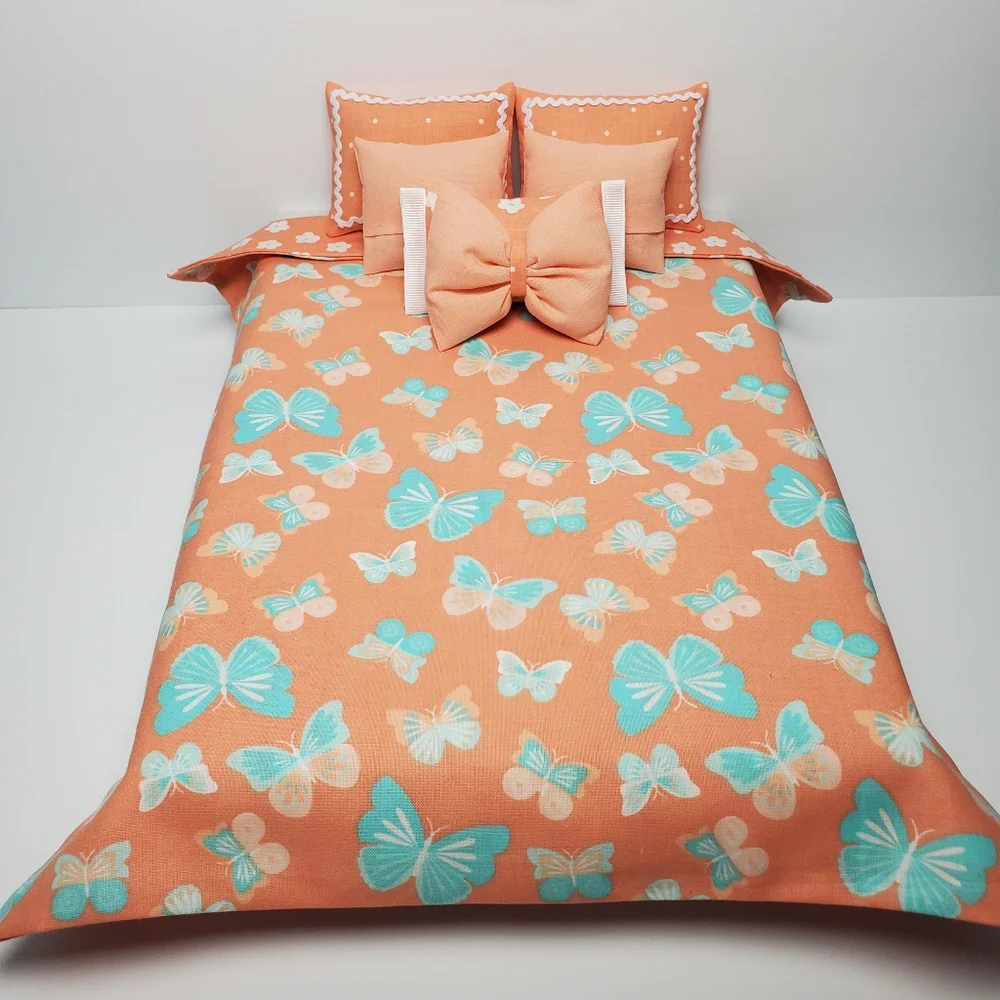 Barbie Floral Peach Bedding Set 1:6 Scale